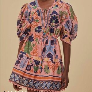 NWT FARM RIO SEASHELL PINK TAPESTRY MINI DRESS SZ Medium $200